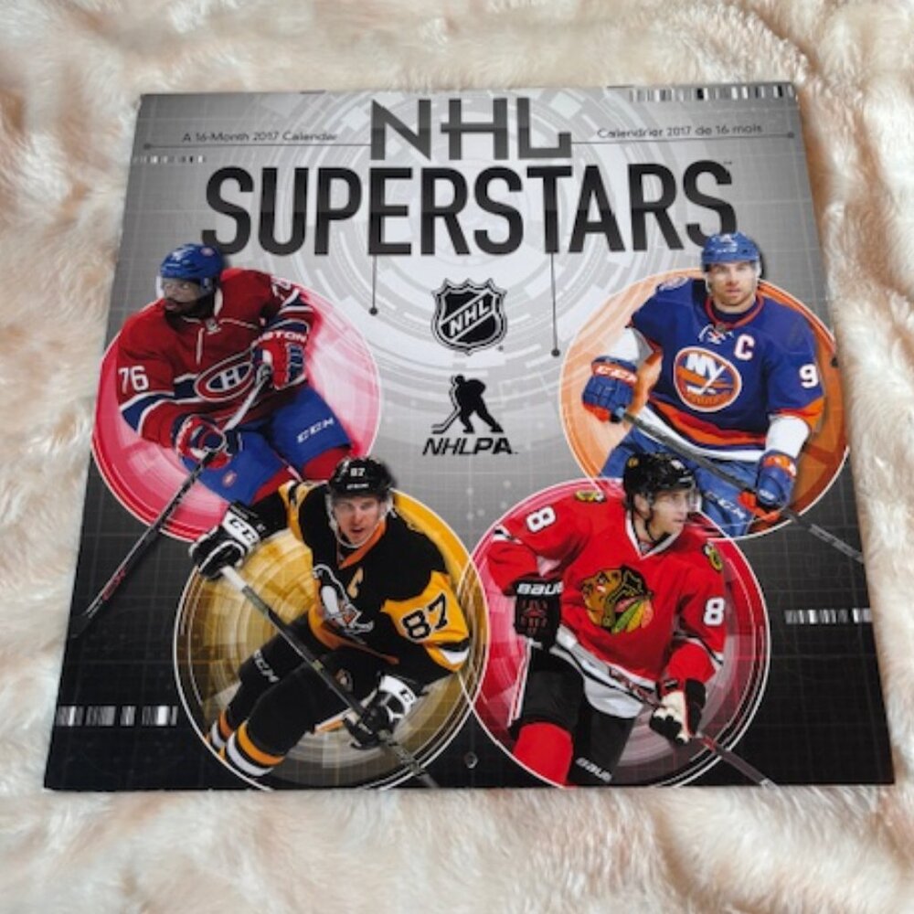 NHL Superstars 16 Month 2016-2017 Calendar Crosby McDavid Gaudreau Ovechkin Kane